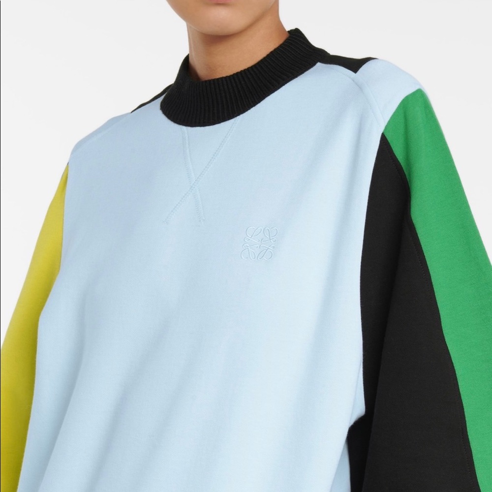 Loewe Sweatshirt Contemporary colorblocking collides w/ voluminous puff shoulder
